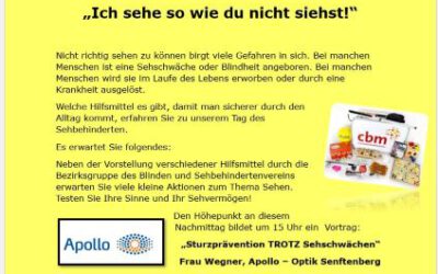 REKOSI: Tag der Sehbehinderten in Senftenberg am 6. Juni 2023